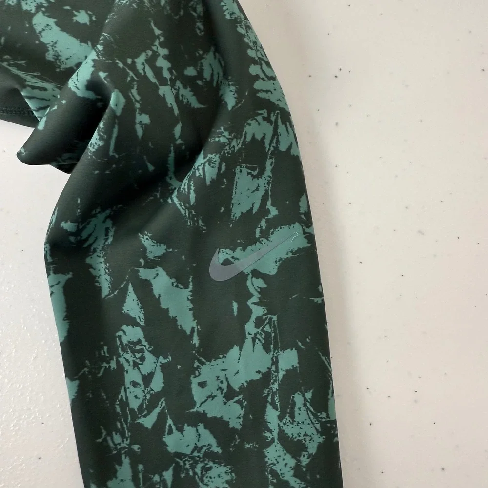 Nike One High-Waisted 7/8 Printed Leggings‎ Women's S Green FZ3229-338 NWT